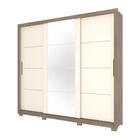 Guarda Roupa Casal Com Espelho 3 Portas Viseu - Rústico/off W