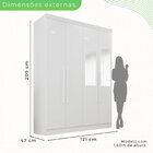 Guarda-roupa Casal Com Espelho 4 Portas 2 Gavetas França