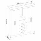 Guarda Roupa Casal Com Espelho 4 Portas 3 Gavetas 1 Nicho Cap