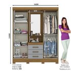 Guarda Roupa Casal Com Espelho 4 Portas 3 Gavetas  Móveis  Na