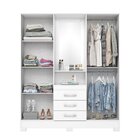 Guarda Roupa Casal Com Espelho 4 Portas 3 Gavetas Bhappy Espr