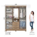Guarda Roupa Casal Com Espelho 4 Portas 3 Gavetas Bhappy Espr