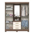 Guarda Roupa Casal Com Espelho 4 Portas 3 Gavetas Bhappy Espr