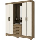 Guarda Roupa Casal Com Espelho 4 Portas 3 Gavetas Bhappy Sien