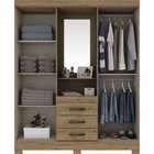 Guarda Roupa Casal Com Espelho 4 Portas 3 Gavetas Bhappy Sien