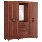 Guarda Roupa Casal Com Espelho 4 Portas 3 Gavetas Bronze Fine