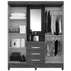 Guarda Roupa Casal Com Espelho 4 Portas 3 Gavetas Capri Moval