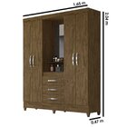 Guarda Roupa Casal Com Espelho 4 Portas 3 Gavetas Capri Moval