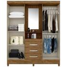 Guarda Roupa Casal Com Espelho 4 Portas 3 Gavetas Capri Moval