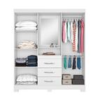 Guarda-Roupa Casal com Espelho 4 Portas 3 Gavetas Paris Notáv