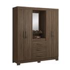 Guarda-Roupa Casal com Espelho 4 Portas 3 Gavetas Paris Notáv