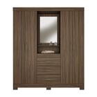Guarda-Roupa Casal com Espelho 4 Portas 3 Gavetas Paris Notáv