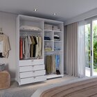 Guarda-roupa Casal Com Espelho 4 Portas 4 Gavetas 100% Mdf Lo