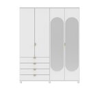 Guarda-roupa Casal Com Espelho 4 Portas 4 Gavetas 100% Mdf Lo