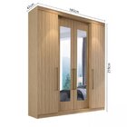 Guarda Roupa Casal Com Espelho 4 Portas 4 Gavetas Berlim Cedr