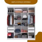 Guarda Roupa Casal Com Espelho 4 Portas 4 Gavetas Berlim Nogu