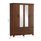 Guarda Roupa Casal Com Espelho 4 Portas 4 Gavetas Ouro Finest