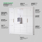 Guarda Roupa Casal Com Espelho 4 Portas 6 Gavetas Cádis Demób