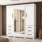 Guarda Roupa Casal Com Espelho 4 Portas 6 Gavetas Estrela  Br