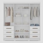 Guarda Roupa Casal Com Espelho 4 Portas 6 Gavetas Estrela  Br