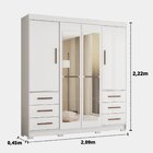 Guarda Roupa Casal Com Espelho 4 Portas 6 Gavetas Estrela  Br