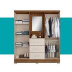 Guarda Roupa Casal Com Espelho 4 Portas Roma Carraro Freijó C