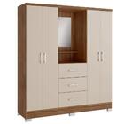 Guarda Roupa Casal Com Espelho 4 Portas Roma Carraro Freijó C