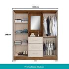 Guarda Roupa Casal Com Espelho 4 Portas Roma Carraro Freijó C