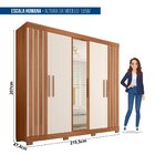 Guarda-roupa Casal Com Espelho 5 Portas 2 Gavetas Sophia Lux