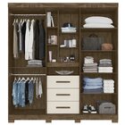 Guarda-roupa Casal Com Espelho 5 Portas 3 Gavetas 4 Nichos E