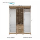 Guarda Roupa Casal Com Espelho 5 Portas 3 Gavetas Havana Star