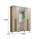 Guarda-roupa Casal Com Espelho 5 Portas 3 Gavetas Las Vegas I