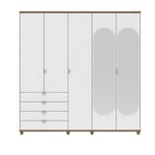 Guarda-roupa Casal Com Espelho 5 Portas 4 Gavetas 100% Mdf Lo