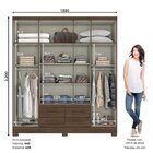 Guarda Roupa Casal Com Espelho 5 Portas 4 Gavetas Alba Henn C
