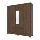 Guarda Roupa Casal Com Espelho 5 Portas 4 Gavetas Alba Henn C