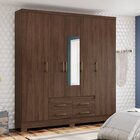 Guarda Roupa Casal Com Espelho 5 Portas 4 Gavetas Alba Henn C