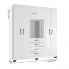Guarda-roupa Casal Com Espelho 5 Portas 4 Gavetas Cordoba Inc