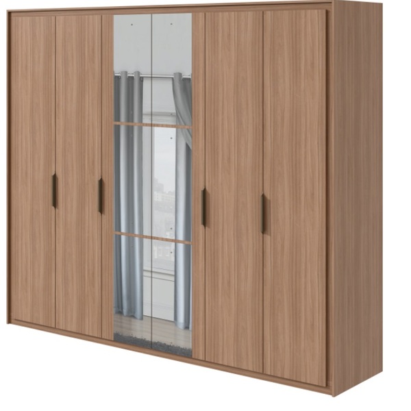 Guarda Roupa Casal Com Espelho 6 Gavetas Com Sapateira Stillu