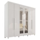 Guarda-roupa Casal Com Espelho 6 Portas 2 Gavetas Com Pés 100