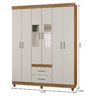 Guarda Roupa Casal Com Espelho 6 Portas 2 Gavetas E2262 Arapl