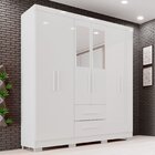 Guarda-roupa Casal Com Espelho 6 Portas 2 Gavetas Estrela Pre