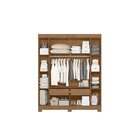 Guarda Roupa Casal Com Espelho 6 Portas 2 Gavetas Facille Alb