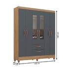 Guarda Roupa Casal Com Espelho 6 Portas 2 Gavetas Fortaleza A