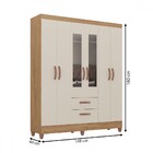 Guarda Roupa Casal Com Espelho 6 Portas 2 Gavetas Fortaleza A