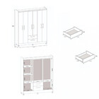 Guarda Roupa Casal Com Espelho 6 Portas 2 Gavetas Fortaleza A