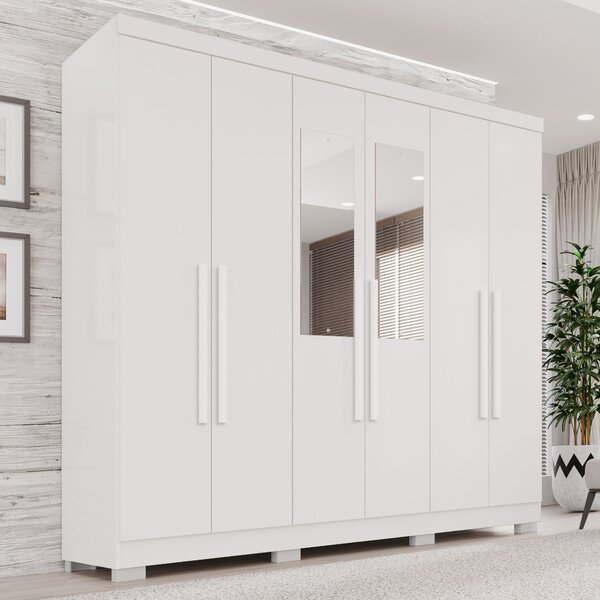 Guarda-roupa Casal Com Espelho 6 Portas 2 Gavetas França