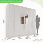 Guarda-roupa Casal Com Espelho 6 Portas 2 Gavetas França
