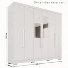 Guarda-roupa Casal Com Espelho 6 Portas 2 Gavetas França Bran