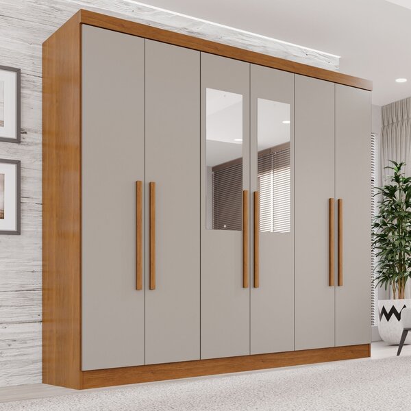 Guarda-roupa Casal Com Espelho 6 Portas 2 Gavetas França Cina