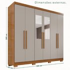 Guarda-roupa Casal Com Espelho 6 Portas 2 Gavetas França Cina